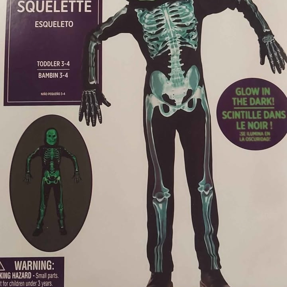 Glow-in-the-Dark Skeleton Costume for Kids